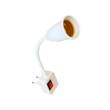 Spiral Kıvrımlı, Fişli, Aç kapa Anahtarlı E27 Duy Plastik (20Cm)