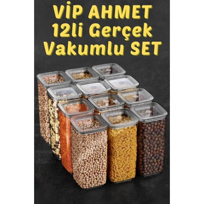 Sude Kare Saklama Kabı 1700 Ml X 12 Erzak Kabı 12 Adet Set