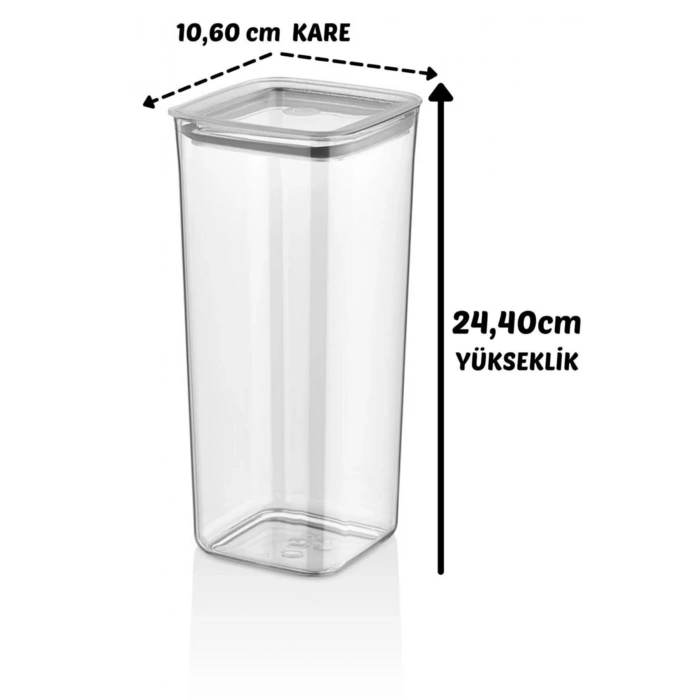 Sude Kare Saklama Kabı 1700 Ml X 12 Erzak Kabı 12 Adet Set