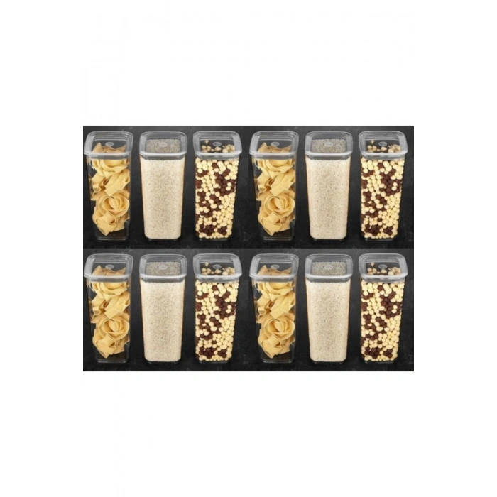Sude Kare Saklama Kabı 1700 Ml X 12 Erzak Kabı 12 Adet Set