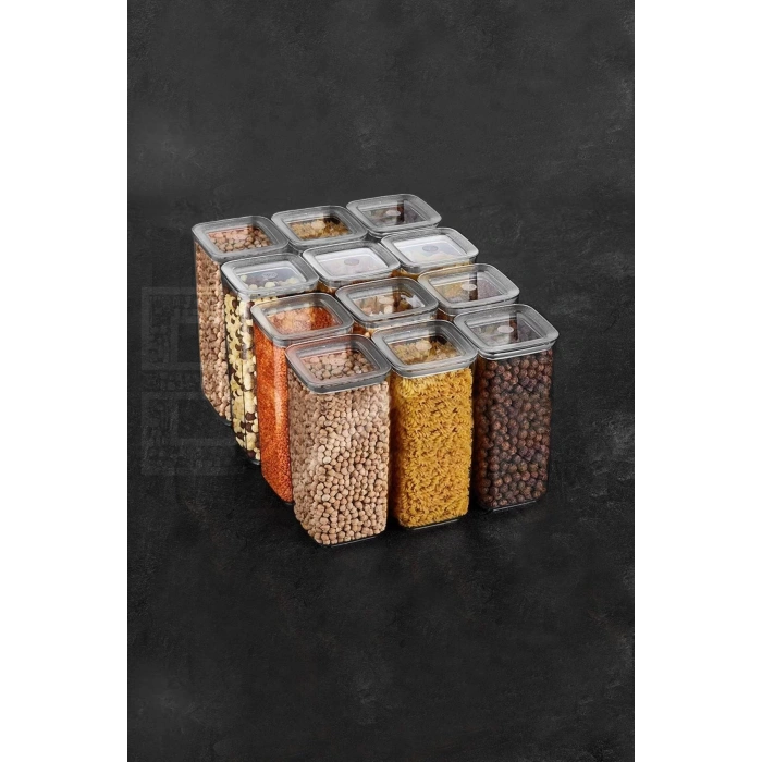 Sude Seri 12 Li 1700 Ml Vakumlu Saklama Kabı Seti
