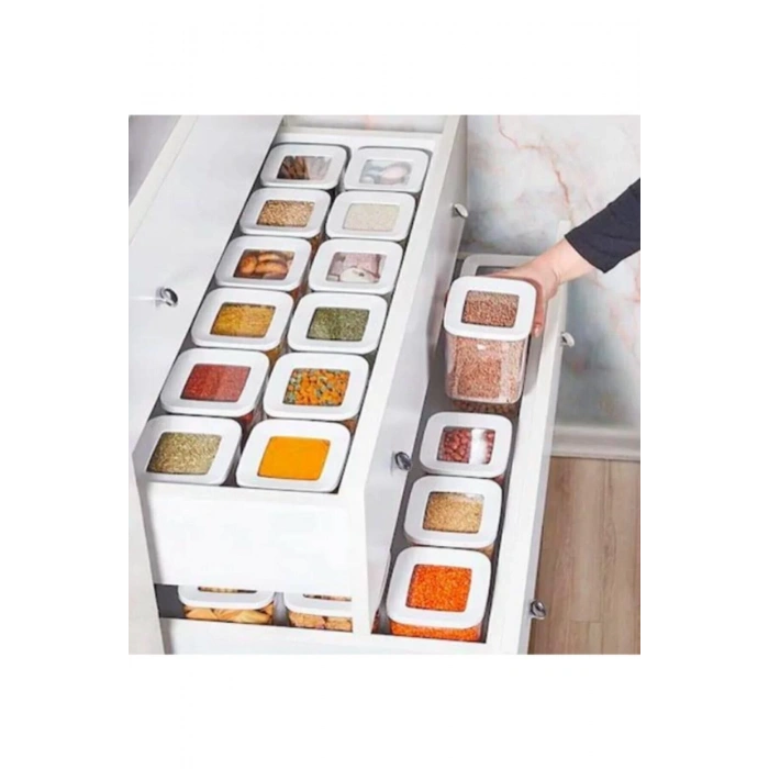 3 Set 15 Parça Vakumlu Kare Saklama Kabı