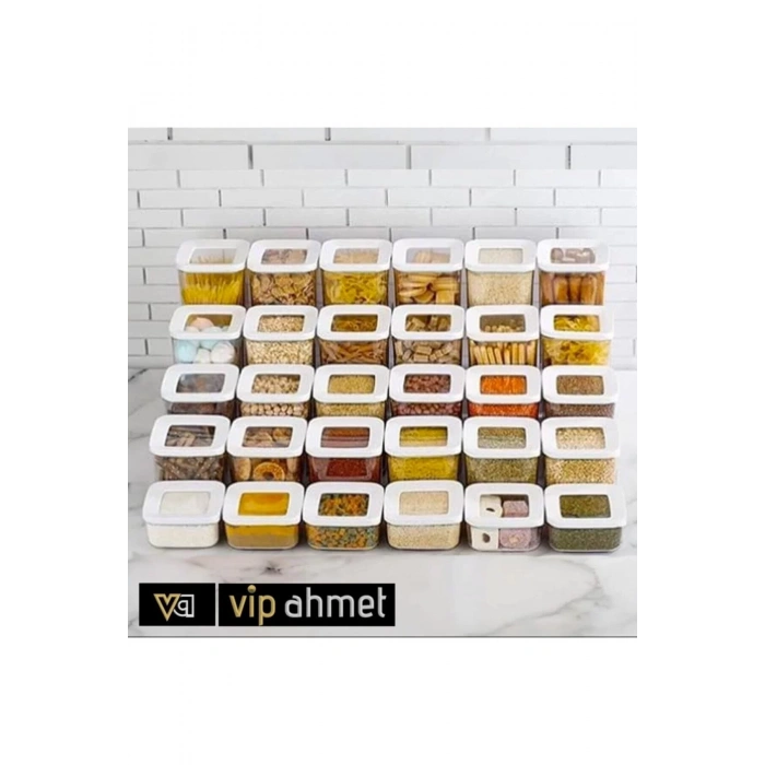 30 Lu Full Set Akrilik Saklama Kabı Erzak Kabı Seti