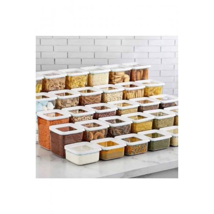 30 Lu Full Set Akrilik Saklama Kabı Erzak Kabı Seti