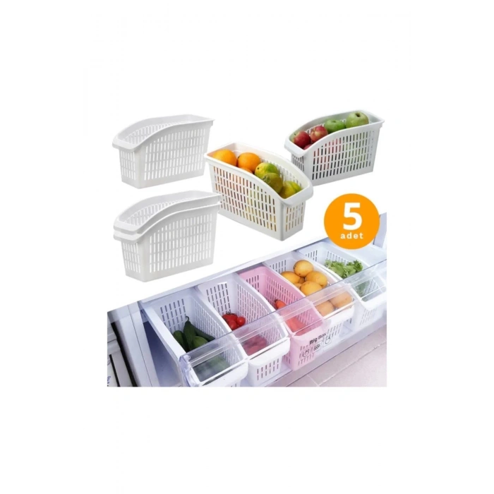 Buzdolabı Sepeti Dolap Içi Düzenleyici Sepet Organizer 5 Adet