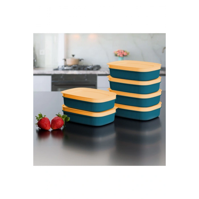 6 Adet  Özel Tasarım Kapaklı Shell Storage Box- Saklama Kabı - Kahvaltılık Seti - 600 ml - YEŞİL
