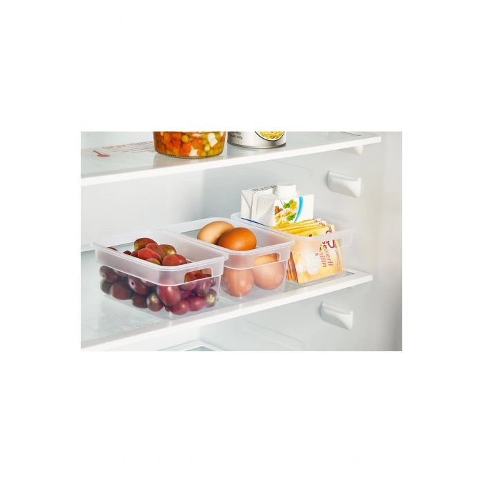 3 Adet 950 ML Eco Organizer Buzdolabı Düzenleyici Dolapiçi Çekmece Düzenleyici - ŞEFFAF