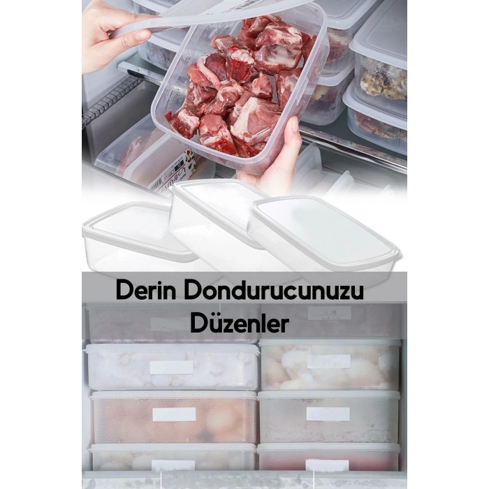 6 Adet 3.5 Litre Hava Almaz Çok Amaçlı Erzak Saklama Kabı Buzdolabı Organizeri