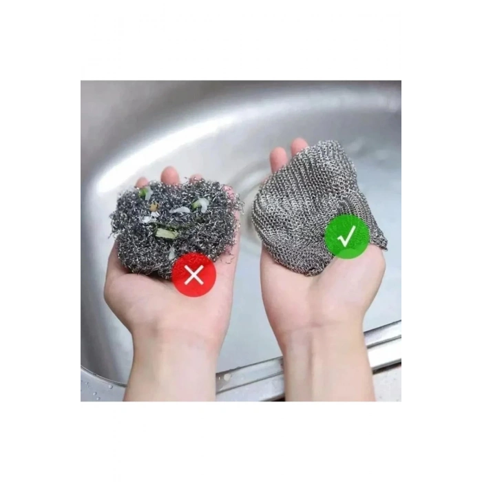 5 Adet Inox Tel Bez Bulaşık Bezi, Zor Kir Bezi, Mutfak Banyo Bezi Çift Katlı Çok Amaçlı Bez