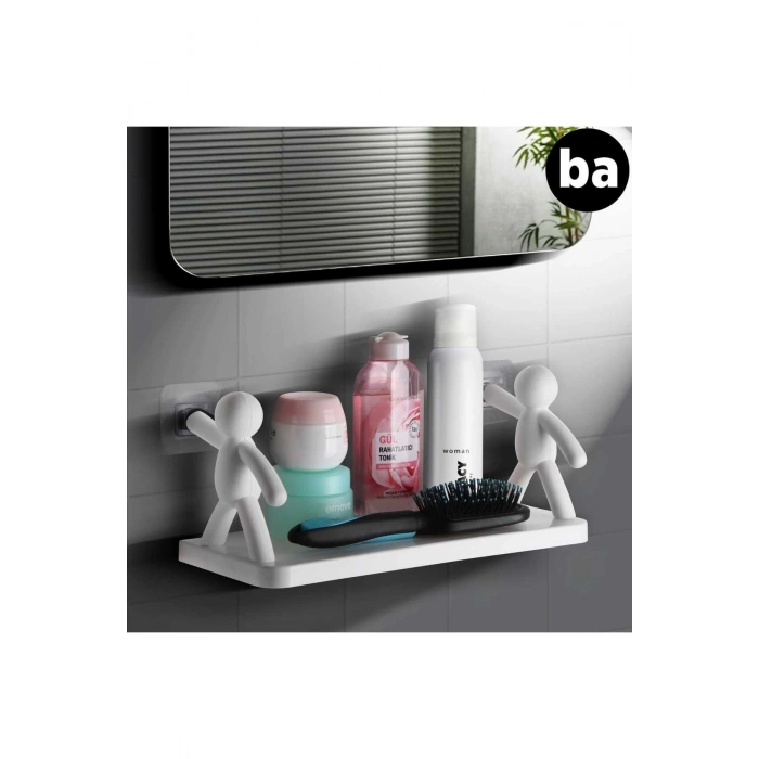 Banyo Rafı Sevimli Obje İnsan Dekoratif Kendinden Yapışkanlı Banyo Düzenleyici Banyo Askısı - 2 ADET