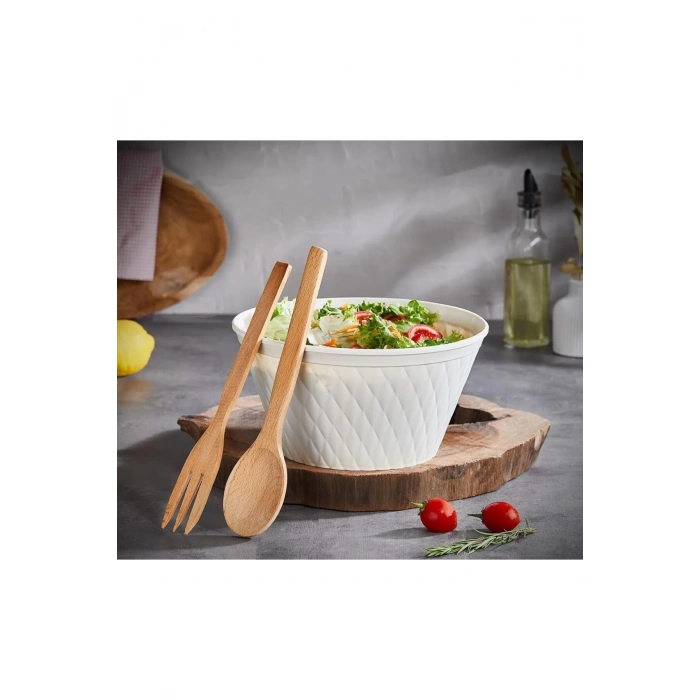 JÜLYEN SALATA KASESİ BAMBU KAŞIK ÇATAL SETİ - ECOLUX
