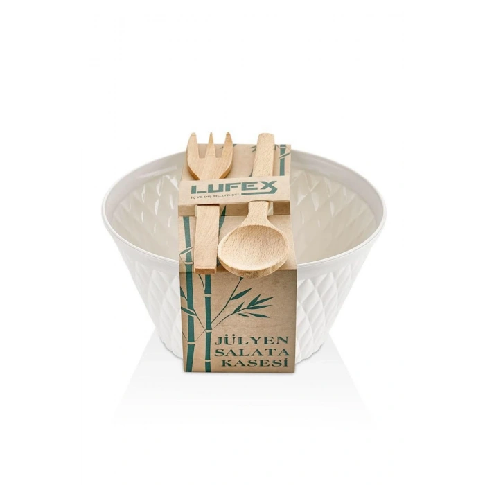 JÜLYEN SALATA KASESİ BAMBU KAŞIK ÇATAL SETİ - ECOLUX