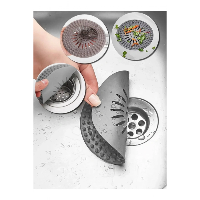 2 ADET Süzgeçli Silikon Lavabo Ve Küvet Tıkacı Yuvarlak Lavabo Tıkacı Süzgeç Banyo Süzgeç- ECOLUX