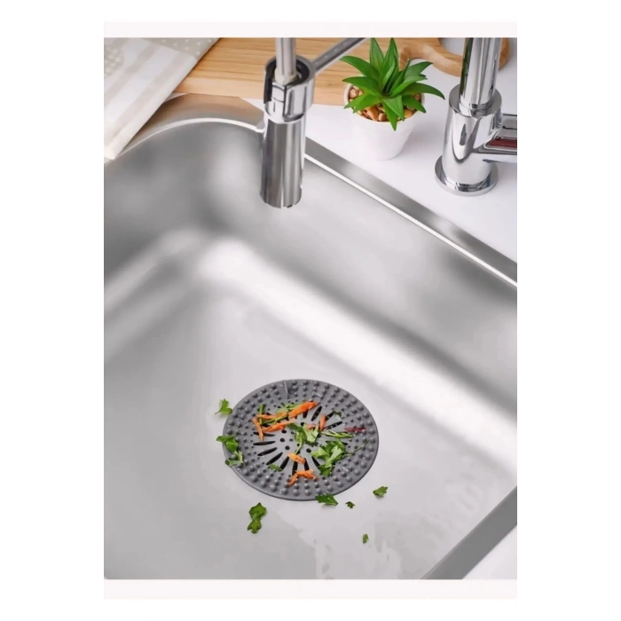 2 ADET Süzgeçli Silikon Lavabo Ve Küvet Tıkacı Yuvarlak Lavabo Tıkacı Süzgeç Banyo Süzgeç- ECOLUX