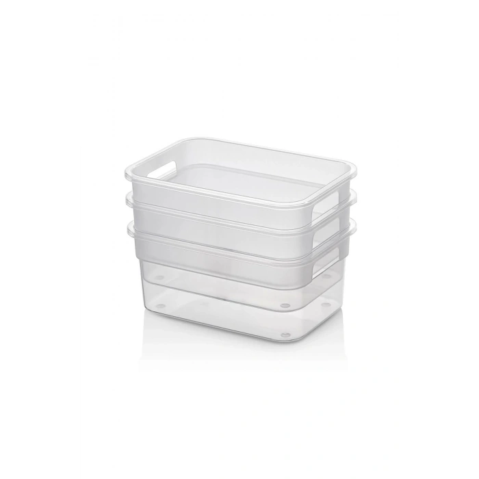 6 Adet 950 ML Eco Organizer Buzdolabı Düzenleyici Dolapiçi Çekmece Düzenleyici - ŞEFFAF