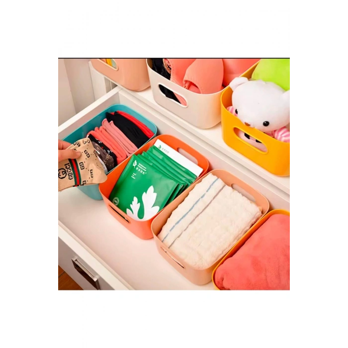 6 Adet ECO+ 3.5 Lt Dolap Içi, Buzdolabı Düzenleyici, Banyo, Mutfak Organizer  BEYAZ 24cm16cm11cm