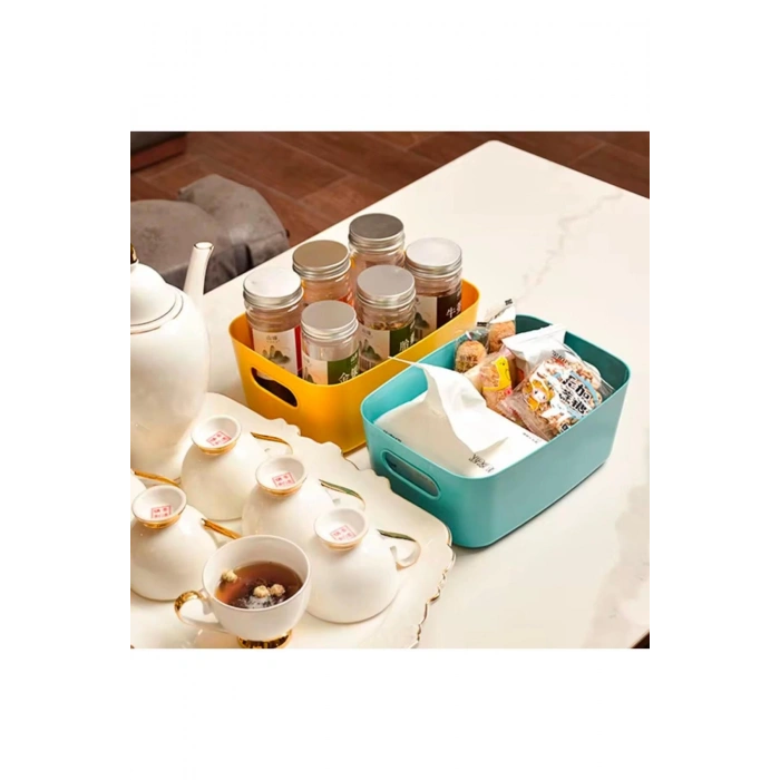 6 Adet ECO+ 3.5 Lt Dolap Içi, Buzdolabı Düzenleyici, Banyo, Mutfak Organizer  BEYAZ 24cm16cm11cm