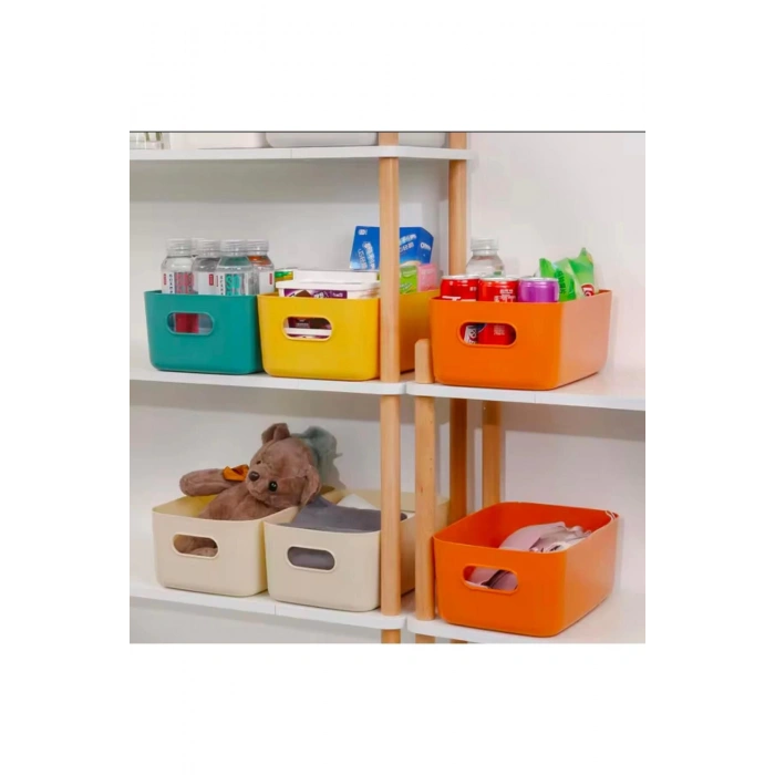 3 Adet 3.5 Lt Dolap Içi, Buzdolabı Düzenleyici, Banyo, Mutfak Organizeri Sepet BEYAZ 24cm16cm11cm