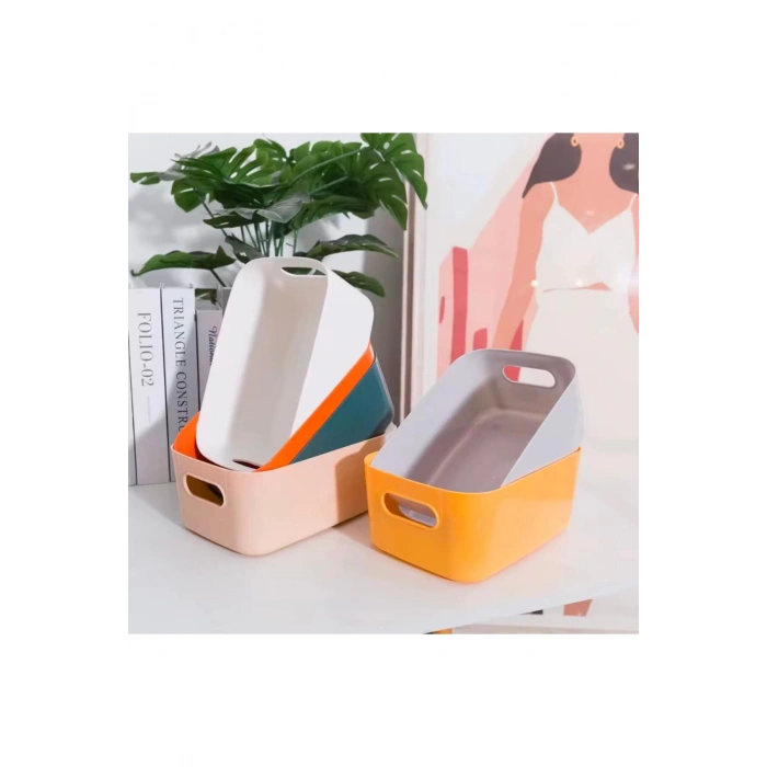 3 Adet 3.5 Lt Dolap Içi, Buzdolabı Düzenleyici, Banyo, Mutfak Organizeri Sepet BEYAZ 24cm16cm11cm