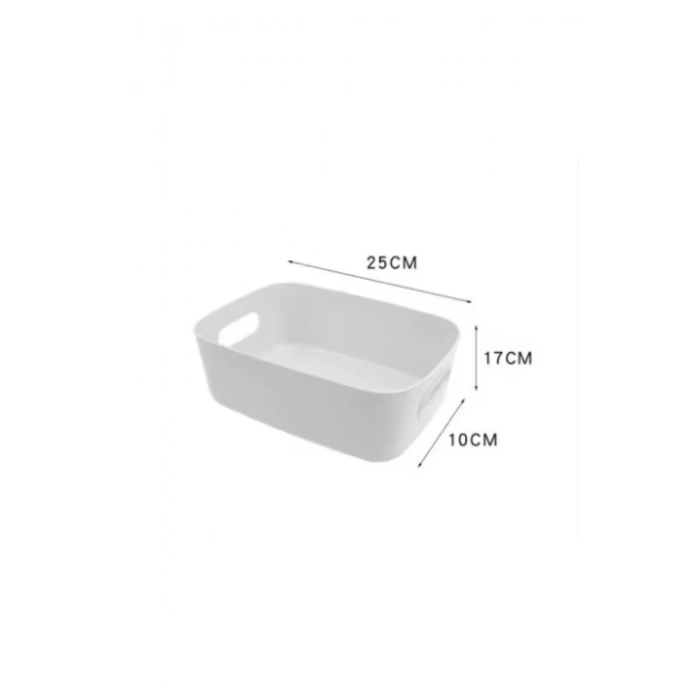 4 Adet ECO+ 3.5 Lt Dolap Içi, Buzdolabı Düzenleyici, Banyo, Mutfak Organizer BEYAZ 24cm16cm11cm