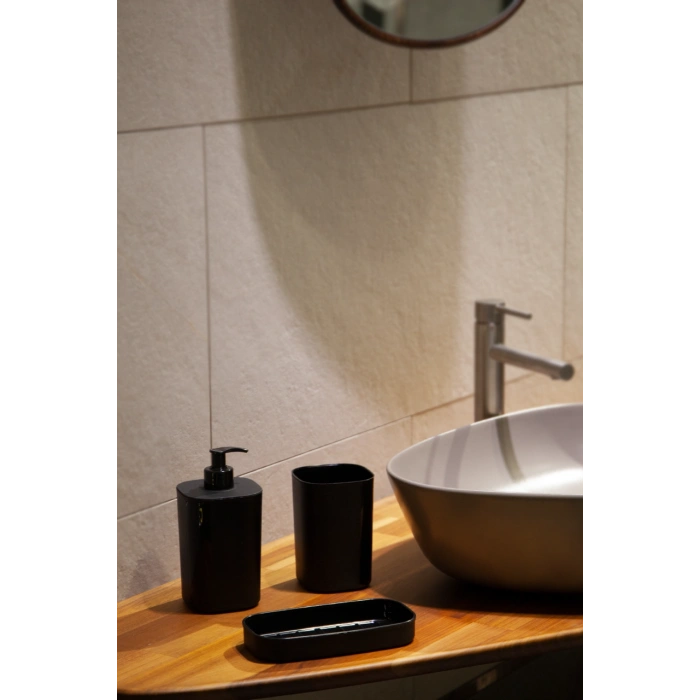 Creative 3 parça banyo seti-sıvı sabunluk-diş fırçası-süngerlik haznesi