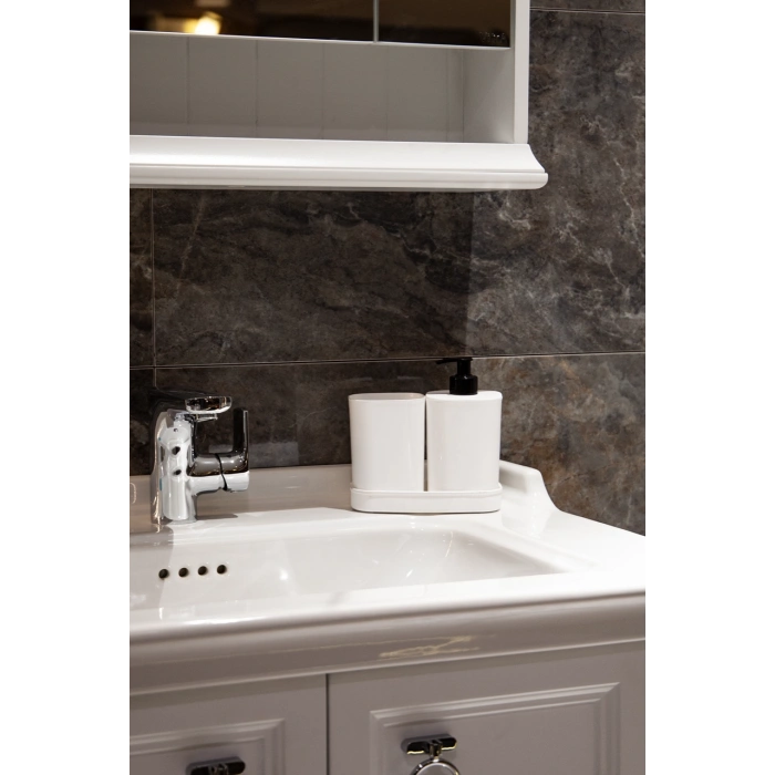 Creative 3 parça banyo seti-sıvı sabunluk-diş fırçası-süngerlik haznesi