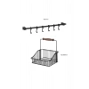 Mell Home Siyah Renk 20x20cm Ferforje Metal Sepet Ve 53cm Askı
