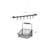 Siyah Ferforje Metal Sepet  20*20 Ve 53 cm Askı