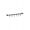 Siyah Askı Rayı 6 Kancalı 53 cm