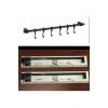Siyah Askı Rayı 6 Kancalı 53 cm