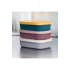 3 Adet  Özel Tasarım Kapaklı Shell Storage Box- Saklama Kabı - Kahvaltılık Seti - 600 ml