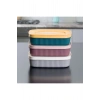 3 Adet  Özel Tasarım Kapaklı Shell Storage Box- Saklama Kabı - Kahvaltılık Seti - 600 ml