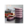 3 Adet  Özel Tasarım Kapaklı Shell Storage Box- Saklama Kabı - Kahvaltılık Seti - 600 ml - PEMBE