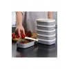 3 Adet  Özel Tasarım Kapaklı Shell Storage Box- Saklama Kabı - Kahvaltılık Seti - 600 ml - GRİ
