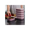 6 Adet  Özel Tasarım Kapaklı Shell Storage Box- Saklama Kabı - Kahvaltılık Seti - 600 ml - PEMBE