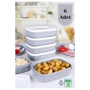 6 Adet  Özel Tasarım Kapaklı Shell Storage Box- Saklama Kabı - Kahvaltılık Seti - 600 ml - GRİ