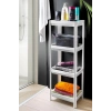 4 Katlı Banyo Raf Ünitesi Banyo Düzenleyici Şampuanlık Havluluk Dolap - Beyaz