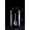 12 Li Kapağı Kendinden Kaşıklı Cam Baharat Takımı Kilitli Kapak-300 ml Baharatlık Baharat Seti