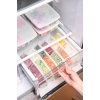 20 Adet 4 Bölmeli Dondurulmuş Öğünlük Et Ve Sebze Saklama Kabı - Buzluk Kıyma Kutusu -1000 ML