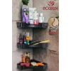 Yapışkanlı Banyo Rafı 3lü Banyo Düzenleyici, Duş Şampuanlık, Duşakabin Rafı Organizeri SİYAH