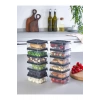 12 Adet Kapaklı Şeffaf Kahvaltı Seti / Saklama Kabı Set - ecolux