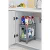 2 Katlı Tekerlekli Düzenleyici Raf Beyaz Banyo Dolabı, Mutfak Tezgah ve Evye Altı Deterjanlık GRİ
