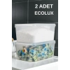 2 Adet 6 Litre Hava Almaz Kapaklı Tablet Deterjanlık, Toz Deterjanlık, Banyo Düzenleyici