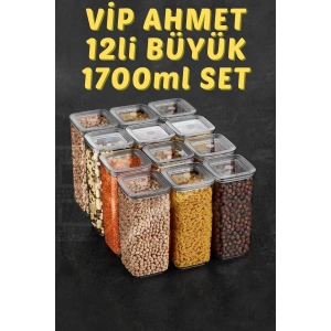 Sude Seri 12 Li 1700 Ml Vakumlu Saklama Kabı Seti