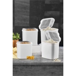 Masal Saklama Kutusu Erzak Kabı 6lı Set Beyaz Renk 4500 Ml