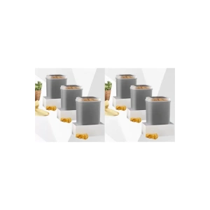 6 Adet 4.5 Lt Gri Masal Un Ve Saklama Kabı