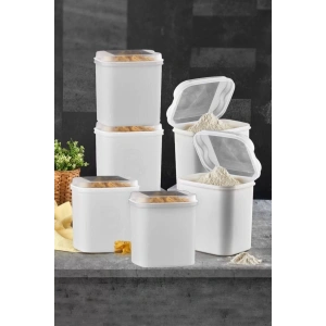Kitchen Trend  Un Ve Bakliyat Kabı 4,5 Litre Beyaz 6lı