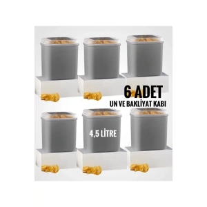 Vip Ahmet Un Ve Bakliyat Kabı 4,5 Litre Gri 6 Adet