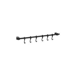 Siyah Askı Rayı 6 Kancalı 53 cm
