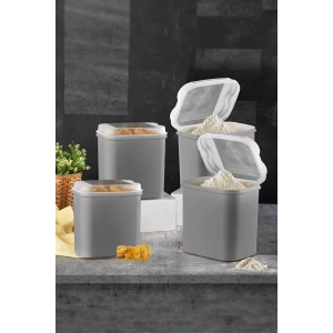 4lü Muhteşem Set Masal Un & Bakliyat Kabı Gri 4,500lt 4adet